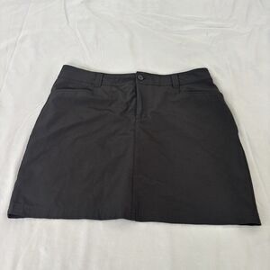 Eddie Bauer Skort Womens Size 12 Black Polyester Stretch Pockets Casual Travel